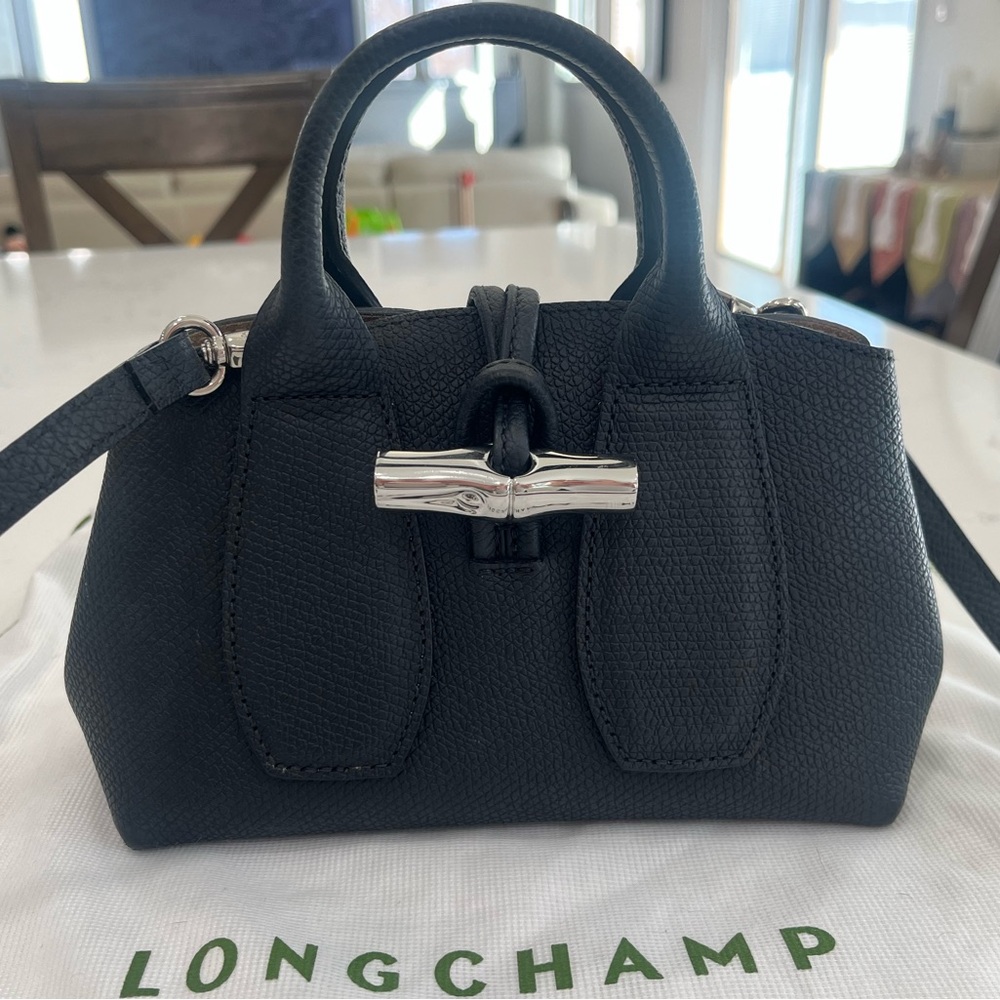 Longchamp Le Roseau Black leather Mini Bag - Picture 3 of 5